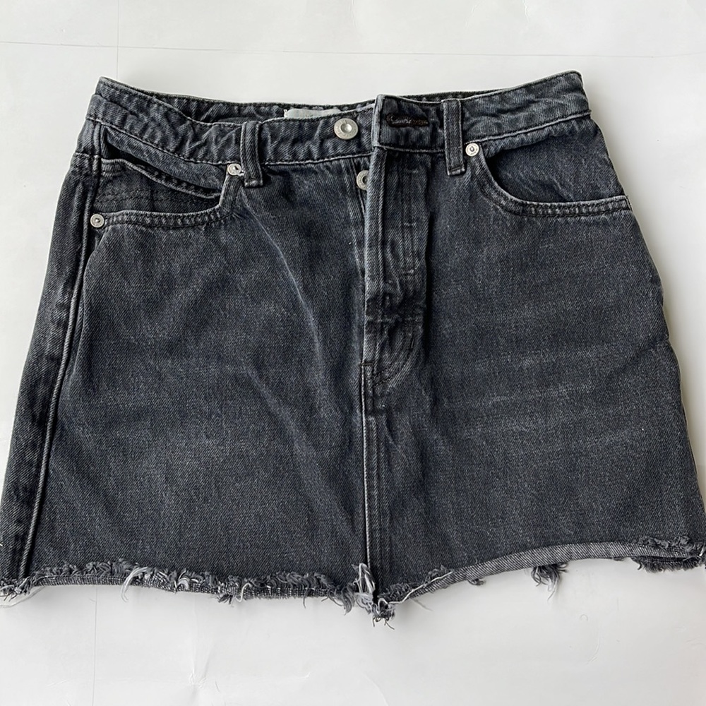 We the Free  Black Skirt Jeans, Size 27,Distressed Hem